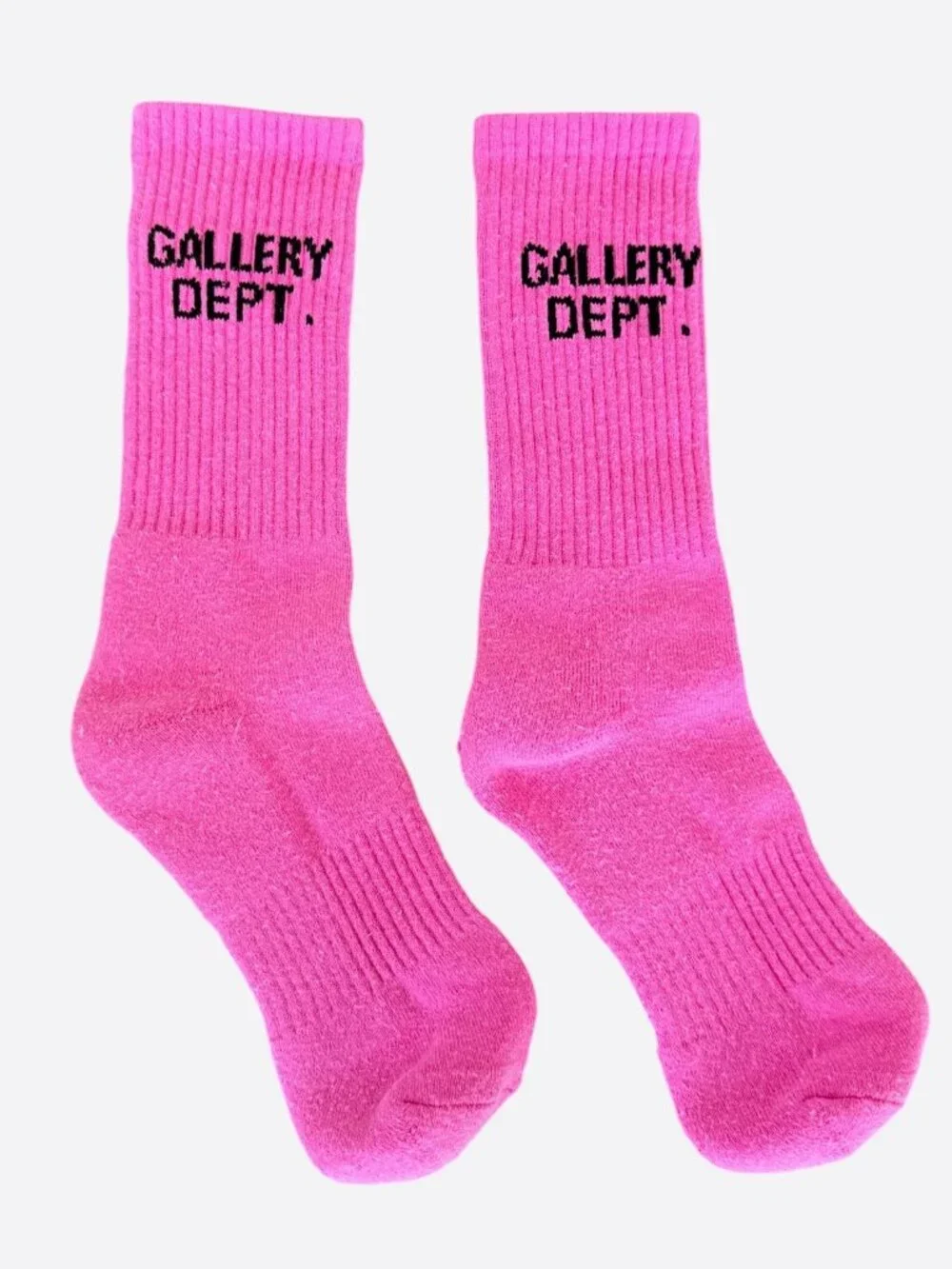 Gallery Dept Fluorescent Pink & Black Logo Socks